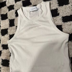 Coach Ivory Ribbed Tank Top